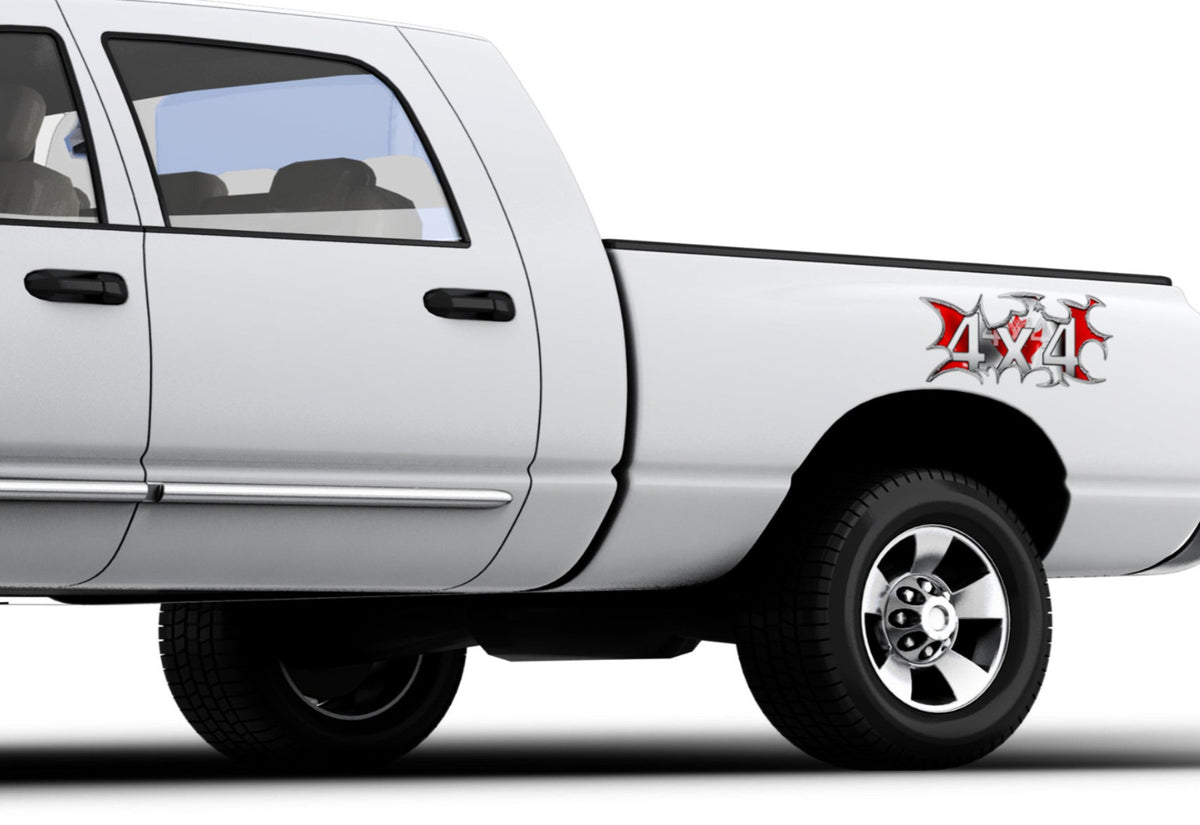 canada flag 4x4 sticker decal on white truck